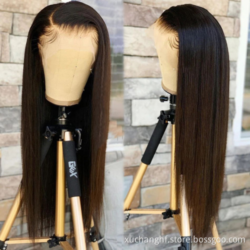 HF 13x4 hd Lace frontal wigs Silky Bone Straight Human Hair Transparent  Lace Closure Wigs For Black Women